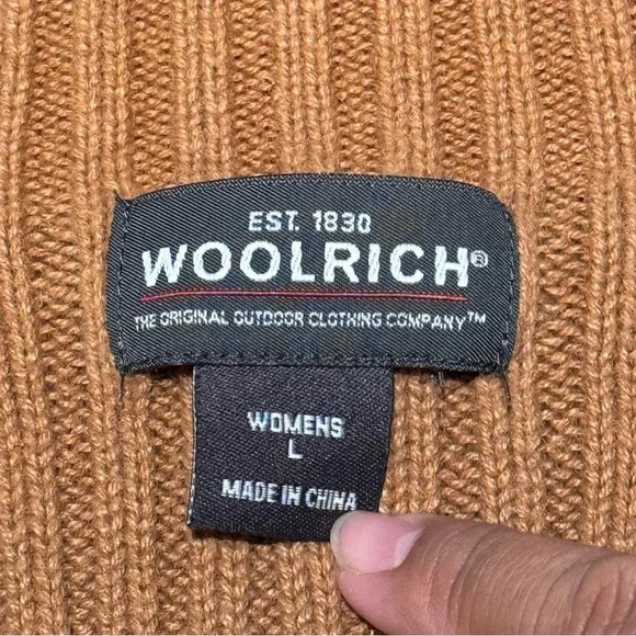 Woolrich Women’s Embroidered Tan Rib Clove Full Zip Casual Sleeveless Vest Large - Picture 4 of 8